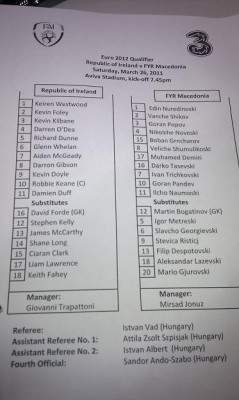 teamsheet