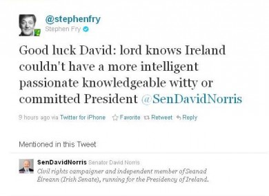 Endorsed: Stephen Fry backs Norris