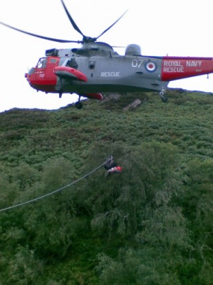 The man was found off the coast of the Isle of Man after an air and sea search by four Coastguards