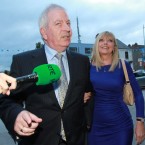 Charlie McCreevy with his wife Noleen arriving at Bertie Ahern's 60th birthday party at Croke Park. Photo Leon Farrell/Photocall Ireland