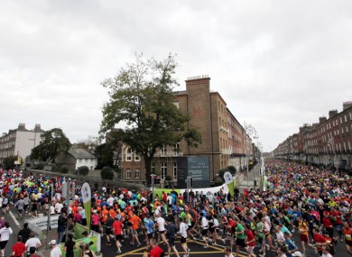Runners in today's Dublin City Marathon.