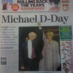 The front page of today's Irish Independent features a photo of a smiling Michael D and wife Sabina at Dublin Castle last night, celebrating his presidential victory.