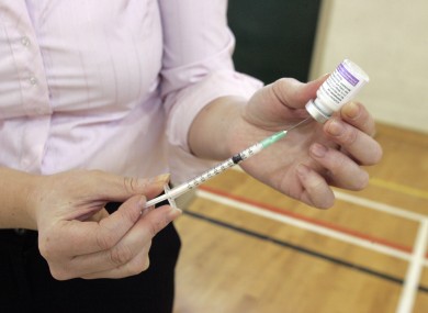 The swine flu jab being given in an Irish school in 2009