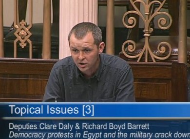 Richard Boyd Barrett raises the issue of Egypt in the Dáil this afternoon