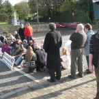 Organiser Diarmuid O'Flynn said some people came prepared with small stools to sit out, creating traffic chaos at the bottleneck into Ballyhea. 