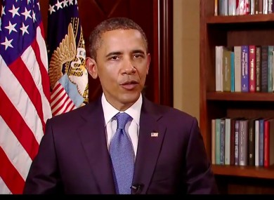 President Barack Obama making his New Year's address