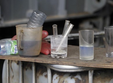 File photo of chemical testing equipment used at a fuel laundering plant