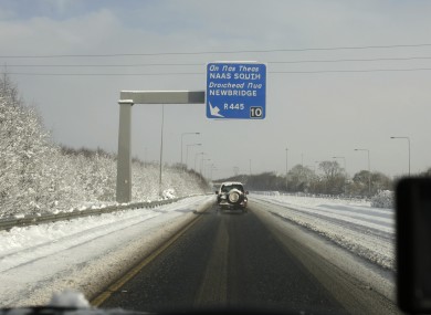 The snow overnight was not as harsh as the snow last winter (pictured), but has nonetheless caused black ice on the country's roads.