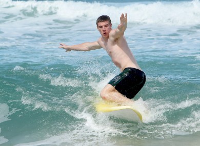 Walsh takes a break from Ireland's training camp last year