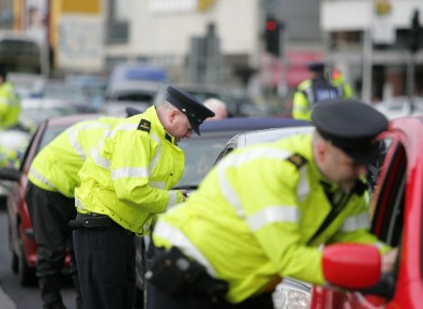 Gardaí operating a checkpoint in Dublin city today.