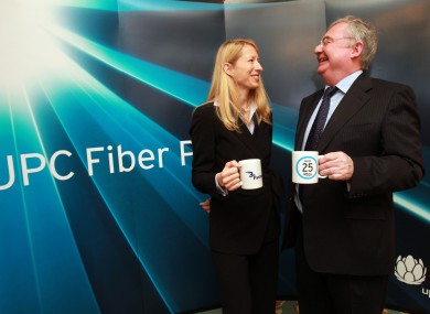 CEO of UPC Ireland Dana Strong with Minister for Communications, Energy & Natural Resource Pat Rabbitte TD