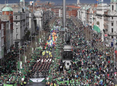 The parade on Dublin's O'Connell Street today
