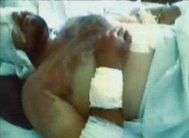 A still from the video allegedly shot inside a Homs hospital