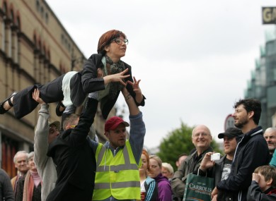 Dancing on Grafton Street in Dublin today to promote the finale of the Dublin Dance Festival which runs until 26 May.