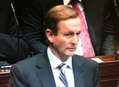 Enda Kenny speaking in the Dáil today.