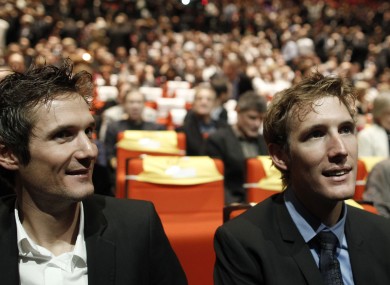 s Andy Schleck, right, and his brother Frank.