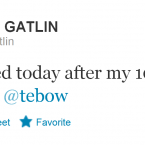 The 100m Olympic Gold Medalist is really just a Tebow wannabe at heart (aren't we all).