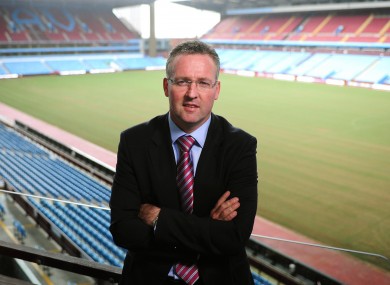 New Aston Villa manager Paul Lambert at Villa Park today.