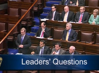 Taoiseach Enda Kenny speaking in the Dáil this afternoon
