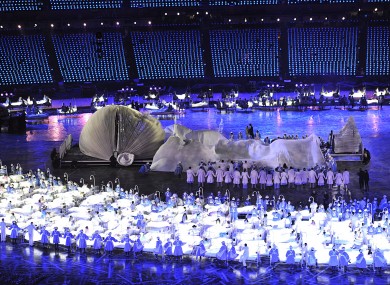 The hospital beds during the opening ceremony