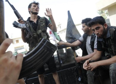Syrian rebels in Aleppo on Saturday.