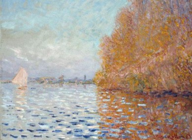 'Argenteuil Basin with a single Sailboat', the Claude Monet painting damaged in last month's incident.