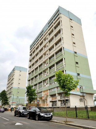 A general view of the Fred Wigg tower block (left) in the Montague Road Estate in Leytonstone, east London
