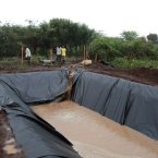After one hour, 30,000 litres of rainwater flowed into the pond
