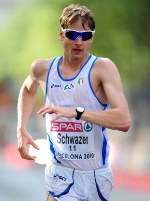 Alex Schwazer competes at the European Championships in 2008.