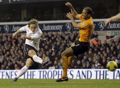 Modric scoring against Wolves in January.