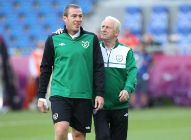 Richard Dunne and Giovanni Trapattoni during the Euro 2012 campaign.
