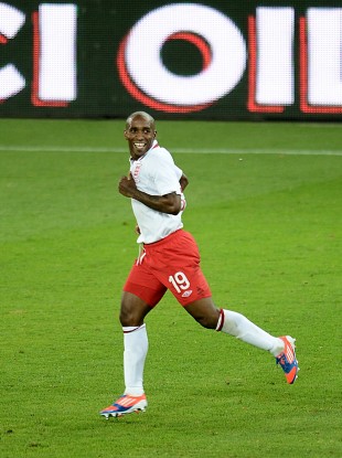 England's Jermain Defoe celebrates scoring his side's second goal of the game.