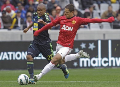 Manchester United's Javier Hernandez in action during pre-season.