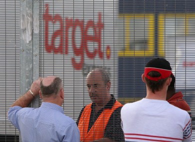 Sub-contractors block the entrance to the Target Express haulage company in west Dublin