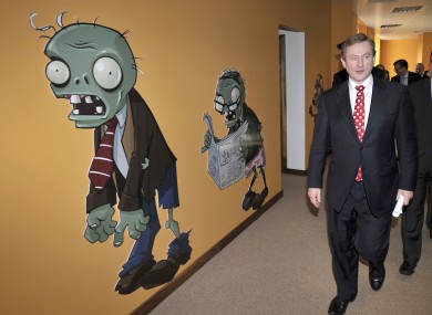 Enda Kenny in PopCap Games's Dublin offices earlier this year.