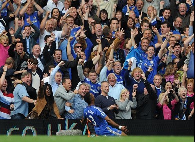 Cole celebrates Chelsea's winner.