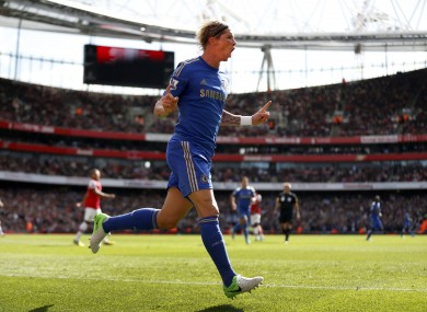 Chelsea's Fernando Torres celebrates his opening goal.