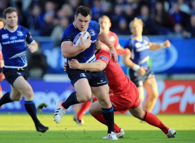 Cian Healy on the charge against Edinburgh.