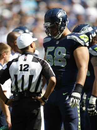 NFL replacement referee Donovan Briggins during the game between the Dallas Cowboys and Seattle Seahawks.