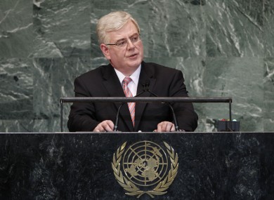 Eamon Gilmore addressing the General Assembly last night