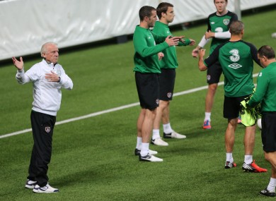 Trapattoni takes training during the week.