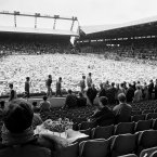 Thousands of supporters gather at Anfield around a pitch full of flowers for a ceremony of remembrance on 22 April 1989 for victims of Hillsborough (Photo: PA/PA Archive/Press Association Images)