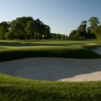 Longest par four on the course. With the addition of a new back tee, three fairway bunkers down the right come into play more. The green tilts and is guarded by four more traps.