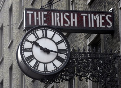 The famous Irish Times clock, hanging outside the paper's previous headquarters on D'Olier St.