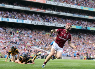 Joe Canning celebrates scoring the opening goal