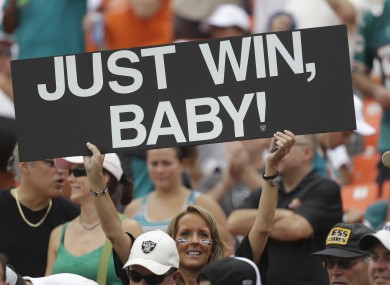 A Raiders fan at the game yesterday.