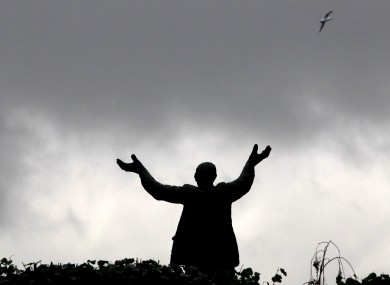 The Jim Larkin statue on O'Connell St, Dublin, welcomes the weather