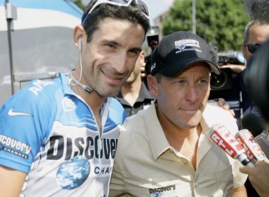 Old friends: Hincapie and Armstrong.