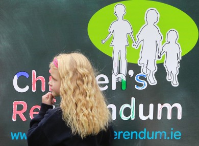 Nicole Jones (7) from St Audeons National School at the launch of www.chilrensreferendum.ie earlier this month.