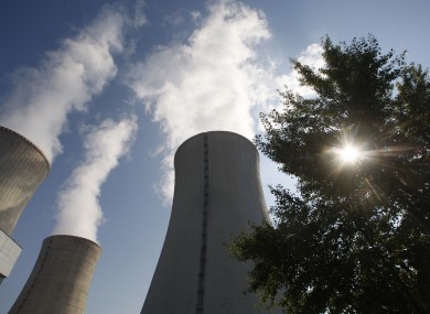 Some of the cooling towers of the Dukovany nuclear power plant rise high into the sky in Dukovany, Czech Republic